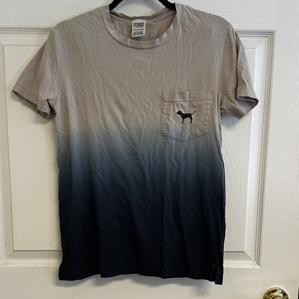 PINK Victoria's Secret Tan and Navy Ombre T-Shirt